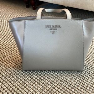 Authentic Prada shoulder bag- zip top - Taupe color